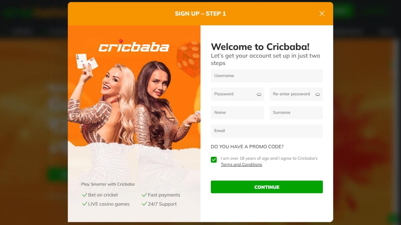 Cricbaba casino registration