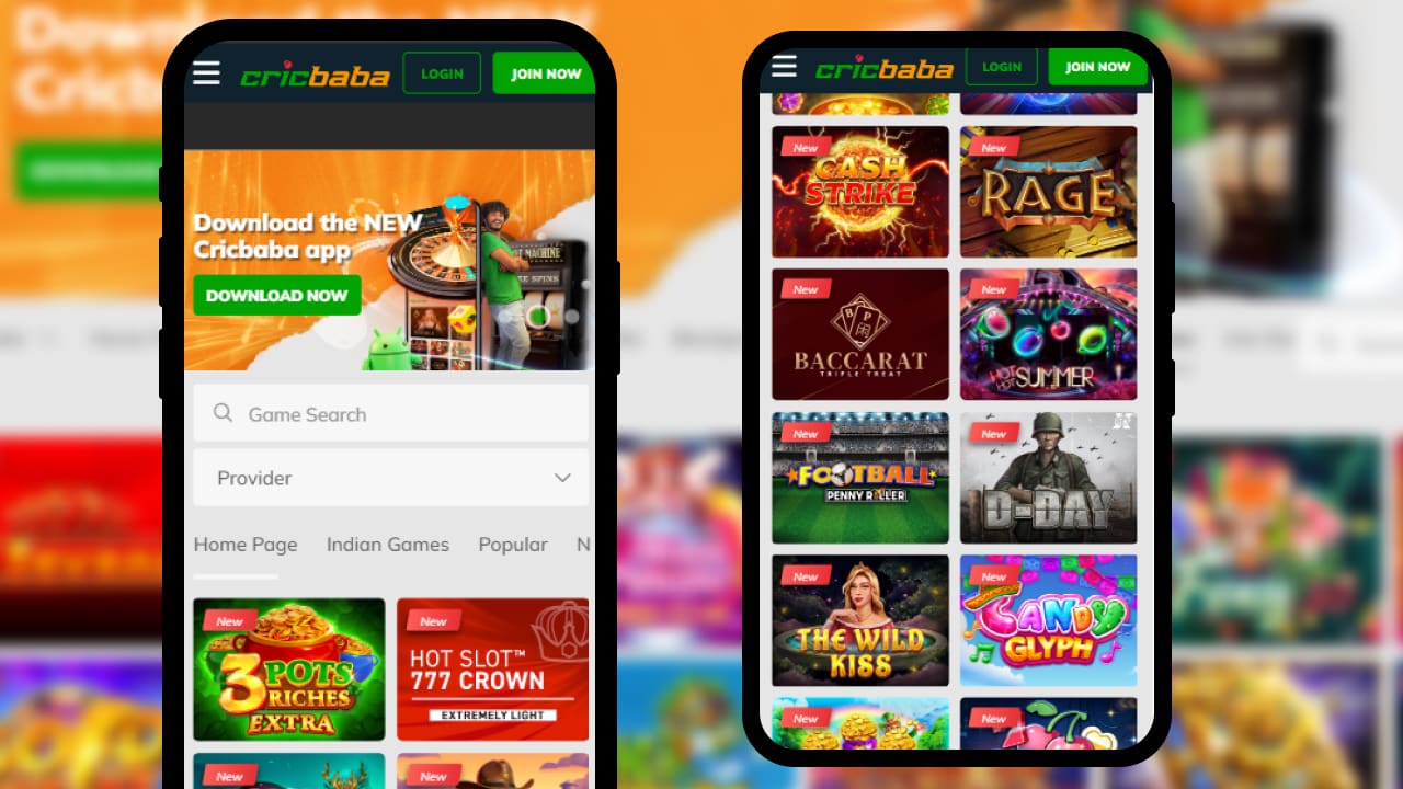 Cricbaba app casino games